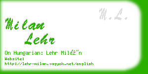 milan lehr business card